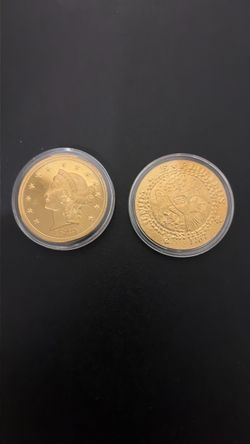 Two replica gold coins