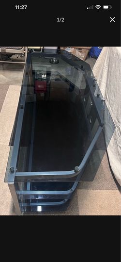 Modern Glass and Metal TV Stand |65 in