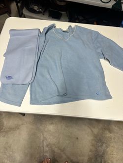 Blue fleece shirt & scarf