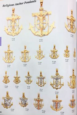 šš„HOT BLACK FRIDAY SALE!! Assorted Solid Anchor Pendants 14K REAL GOLDS.