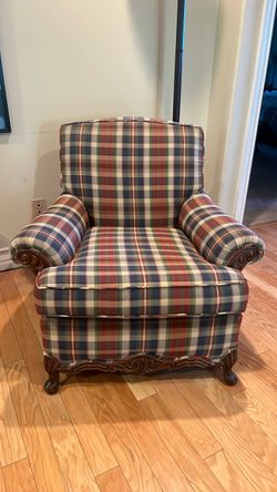 Carved-wood club chair