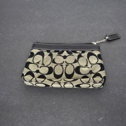 Coach Beige/Black Monogram Mini Wallet