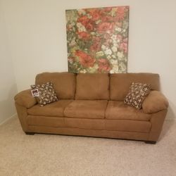 Camel colored 2024 microfiber couch