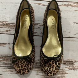 NWOT LAUREN RALPH LAUREN LEOPARD ABRION PONY HAIR SHOES