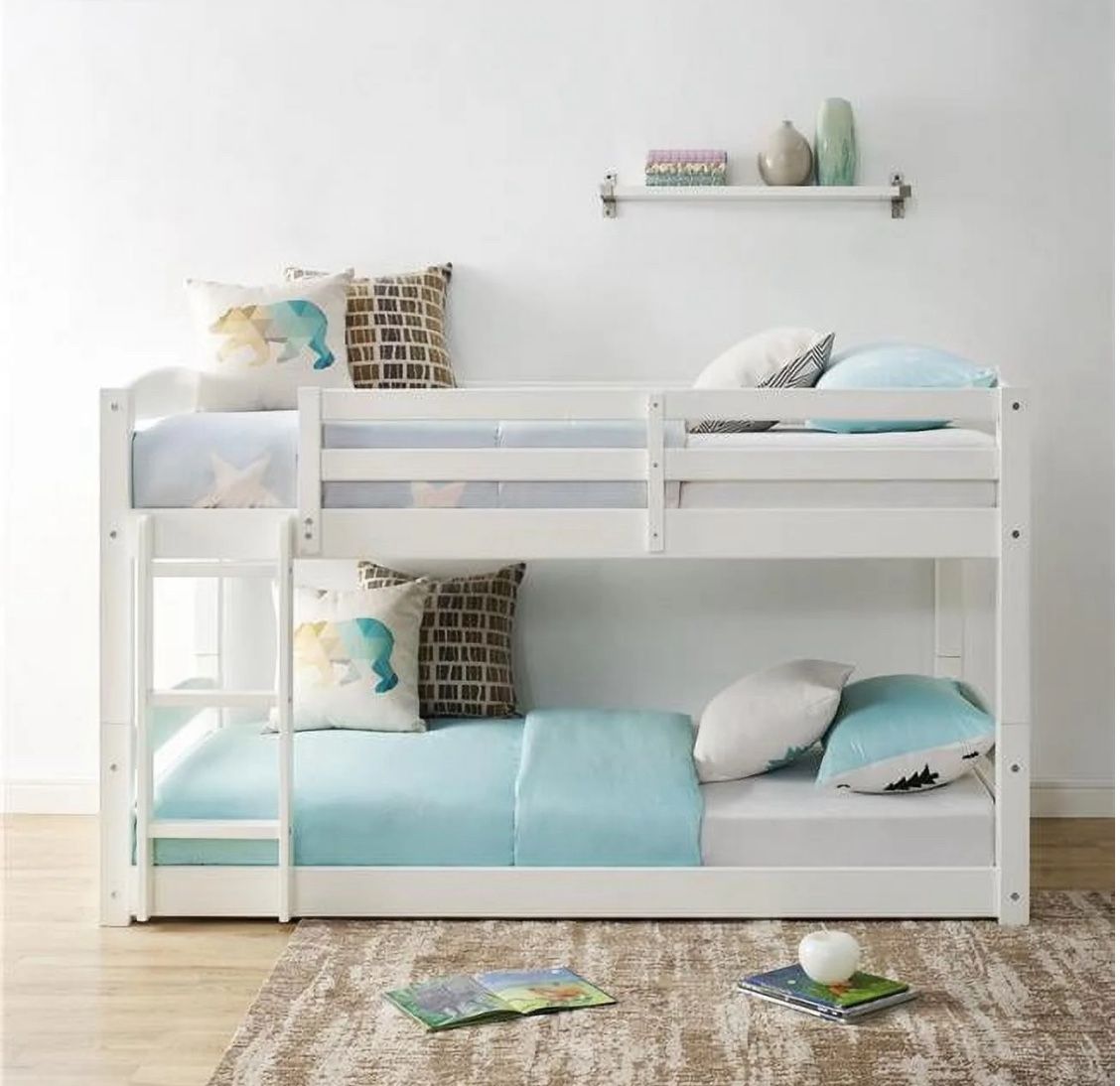 Twin Over Twin Bunk Bed in White