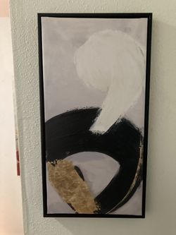 Abstract Black, White, and Gold Textured Masterpiece"