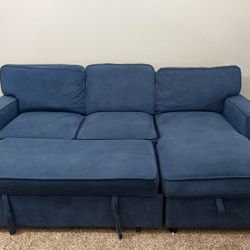 Blue Sleeper Sectional