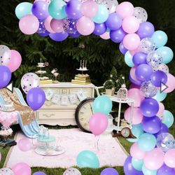 Unicorn Balloons Set with Latex Confetti Balloons for Baby Shower Birthday Party Decorations Unicorn Party (80 Packs)