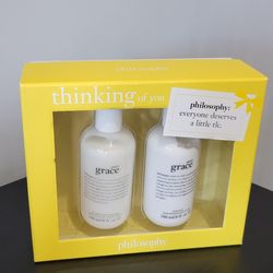 New Pure Grace By Philosophy Body Lotion Shower Gel Gift Set 