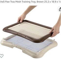 NEW Pet Pee Richell Paw Trax Mesh Training Tray, Brown 25.2 x 18.9 x 1.6"