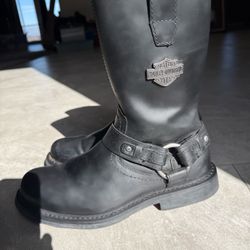 Harley Davidson Genuine Leather Boots With Badges - High Quality $120 OBO 