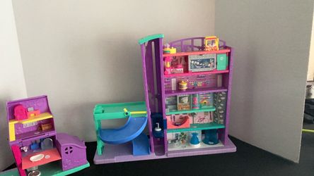 Polly Pockets Mega Mall & Pollyville Purple House