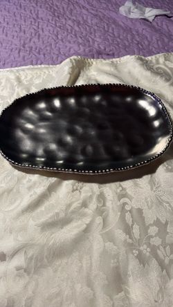 SILVER CERAMIC TRAY