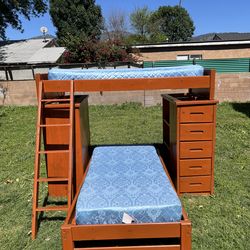 Loft Bed Twin Size with Desk and Storage