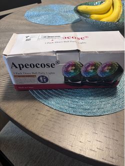 Apeocose 3 Pack Disco Ball Party Lights - Sound Activated & Remote
