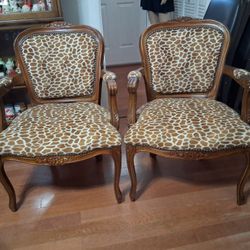 Accent Chairs Animal Print Set Of 2