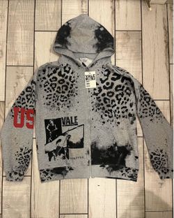 Vale USA Zip-Up Hoodie Leopard Print M