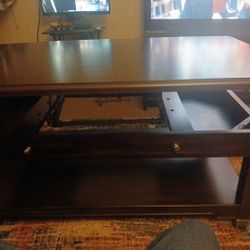 Center Table With Lift Top Cherry Wood