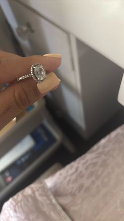 Pandora Oval Sparkling Halo Statement Ring.