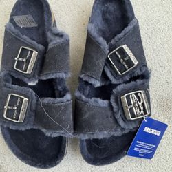 Birkenstock Brand New Blue Arizona Slides 