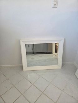 White Framed Wall Mirror