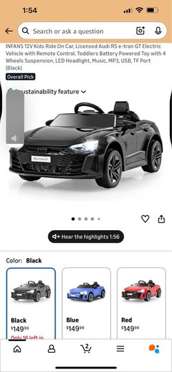 Kids ride on Audi black car