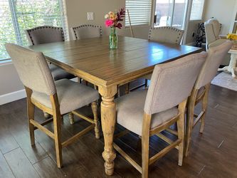 Counter Height Dining Table with 6 Chairs