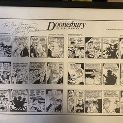 Garry Trudeau Framed Comic 