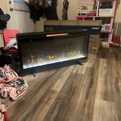 48 Inch Wall Mount Or Free Stand  Electric Fireplace (opened Box New)