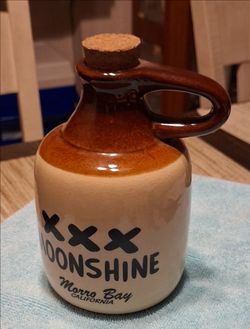 XXX Moonshine Morro Bay California Ceramic Jug