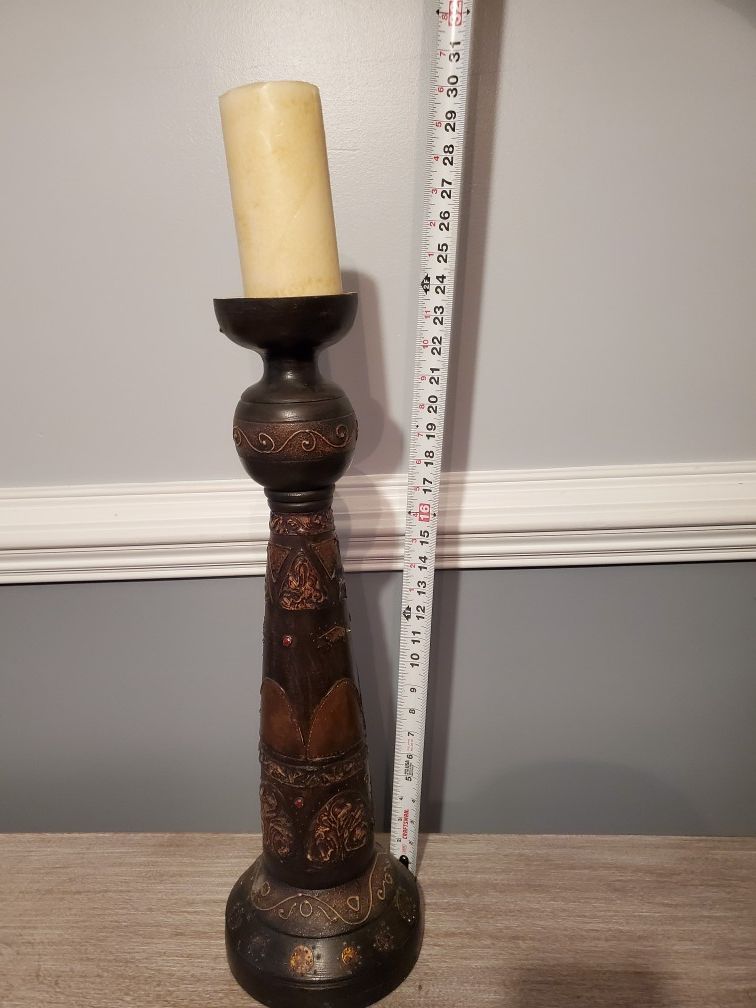 Candleholder; earth tones; candle not included-$12