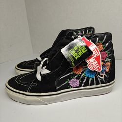 Size 8 US MEN ( 9.5 US  WOMEN)  - Vans Sk8- High Dia De Los Muertos - GLOW IN THE DARK