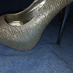 Divas Sexy High Heeled Silver Glitter Ladies Shoes