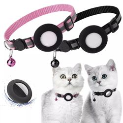 AirTag Cat Collar Reflective Air Tag Pet Collar with Bell Breakaway Safety