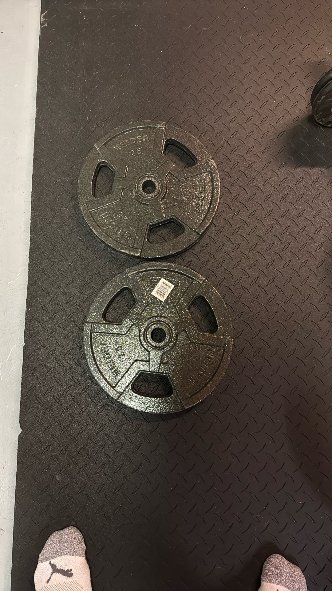2x 25 Lb Plates For Standard Size Barbell (not Olympic Sized)