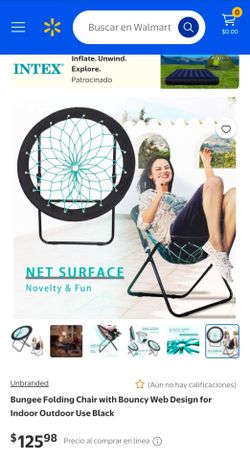 Bungee Folding Chair Indoor Outdoor Black