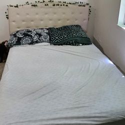 Queen Sized Bed Frame With Legs and Mattress
