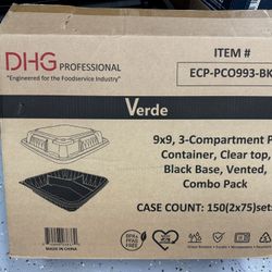 9×9 3 compartment PP container 150 (2×75)sets