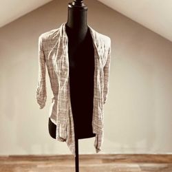 Tan and White Cardigan- Small