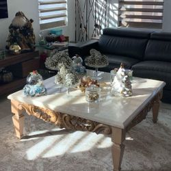 Vintage Kreiss 48x48 Top Ritz Coffee Table -Travertine 