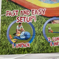 New  The Aquatic Adventure™ Mega Water Park is the ideal backyard play experience. This inflatable water park features a safe and sturdy water slide, 