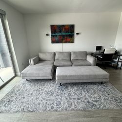 Living Spaces Sofa + Ottoman