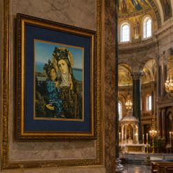 Original Vintage Fine Art 3D Print Saint Anne Virgin Mary Basilica of Sainte-Anne-de-Beaupré Collectible Savior Religion Christianity HILLCREST