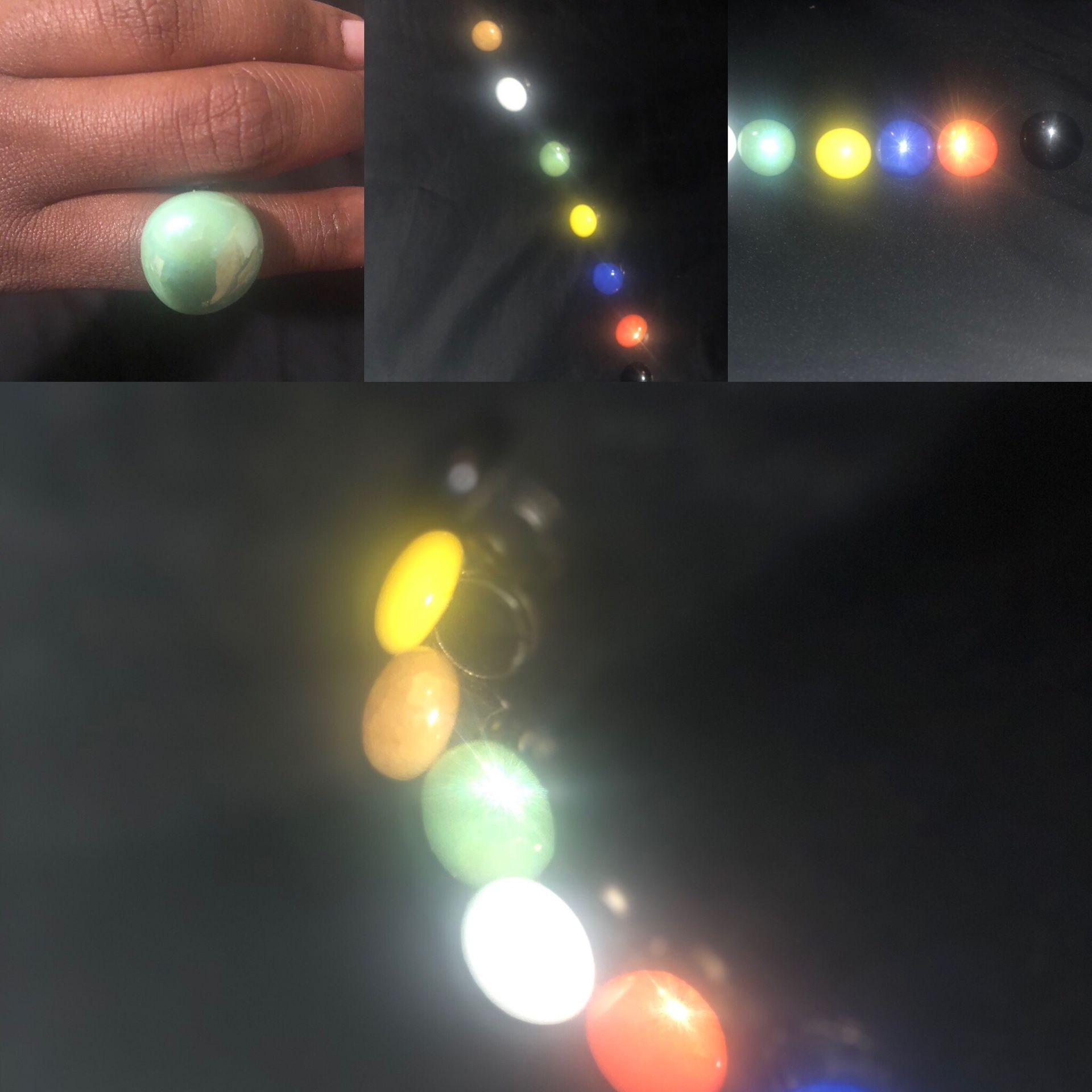 Cracked moon statement rings
