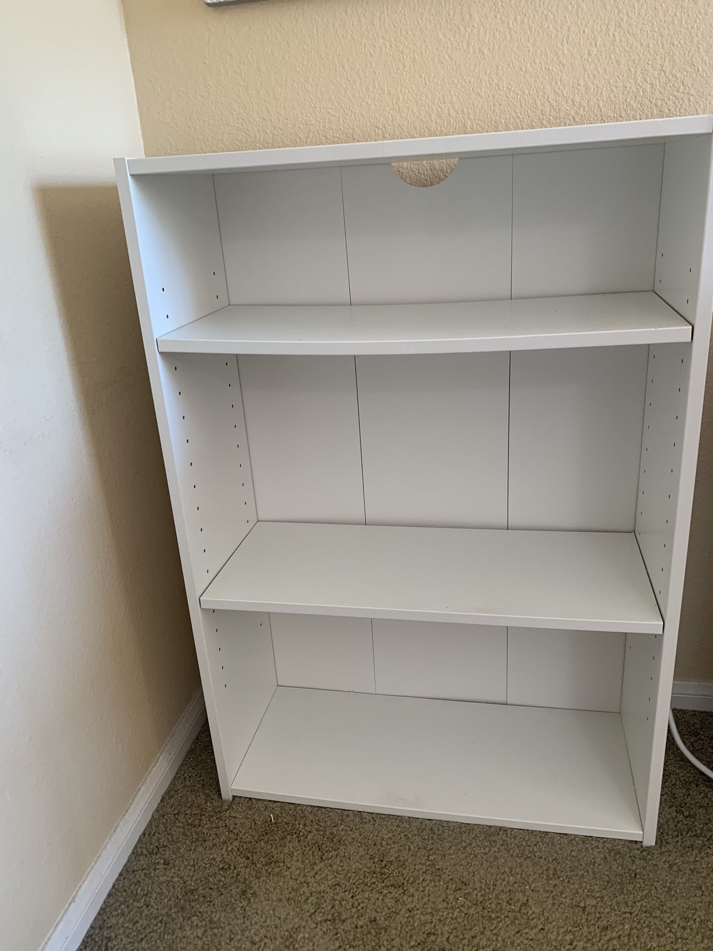 White 3-tier Bookshelf