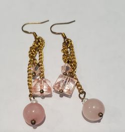 Pink Golden Colored Earrings