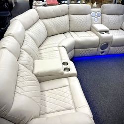 Power Ice Reclining Sectional with Built - in Bluetooth speakers 