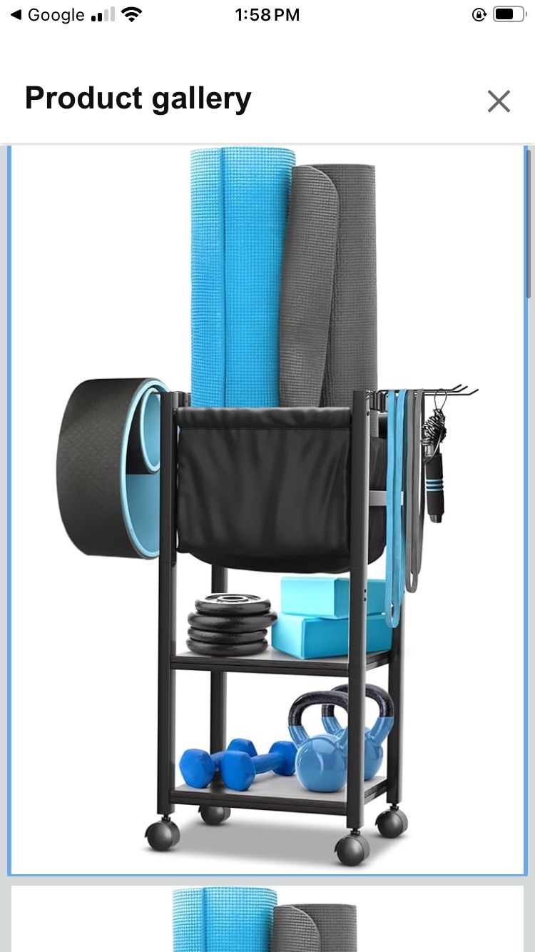 Multifunctional Home Gym Storage Rack - Metal Exercise Equipment Storage