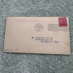 all day stamp #(contact info removed) first day cover featuring the 2¢ all day stamp #717