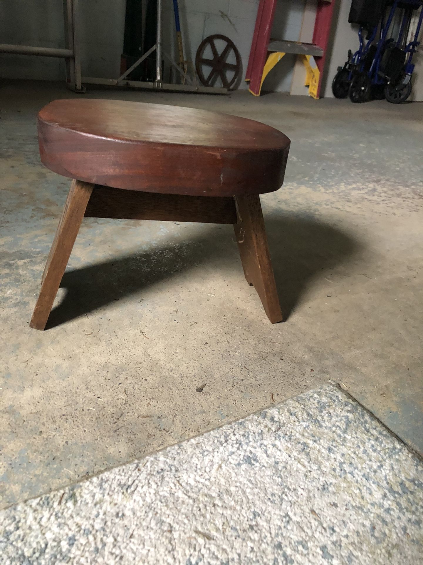 Vtg Walnut Stool